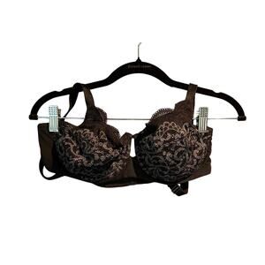 Soma Bra 38C Modal & Lace Full Coverage Unlined Black Gray Foundation Intimates